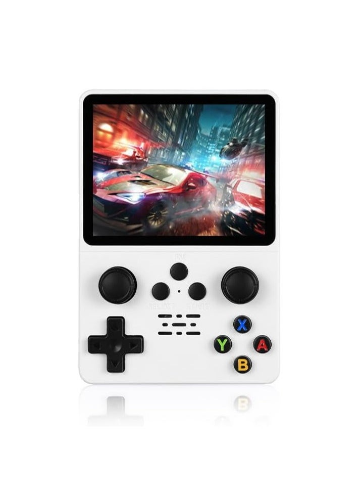 R35S Retro Handheld Game Console with 3.5 Inch IPS HD Display, Linux System, 64GB Inbuilt Games – Compact Pocket Video Game (White)
