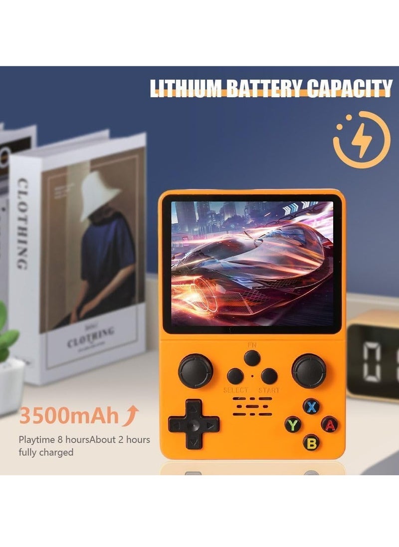 R35S Retro Handheld Game Console with 3.5 Inch IPS HD Display, Linux System, 64GB Inbuilt Games – Compact Pocket Video Game (White)