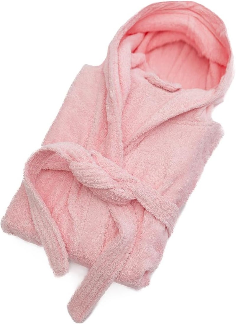 Cotton Super Soft Highly Absorbent Bathrobes For Women & Men- Perfect for Everyday Use Unisex Pink