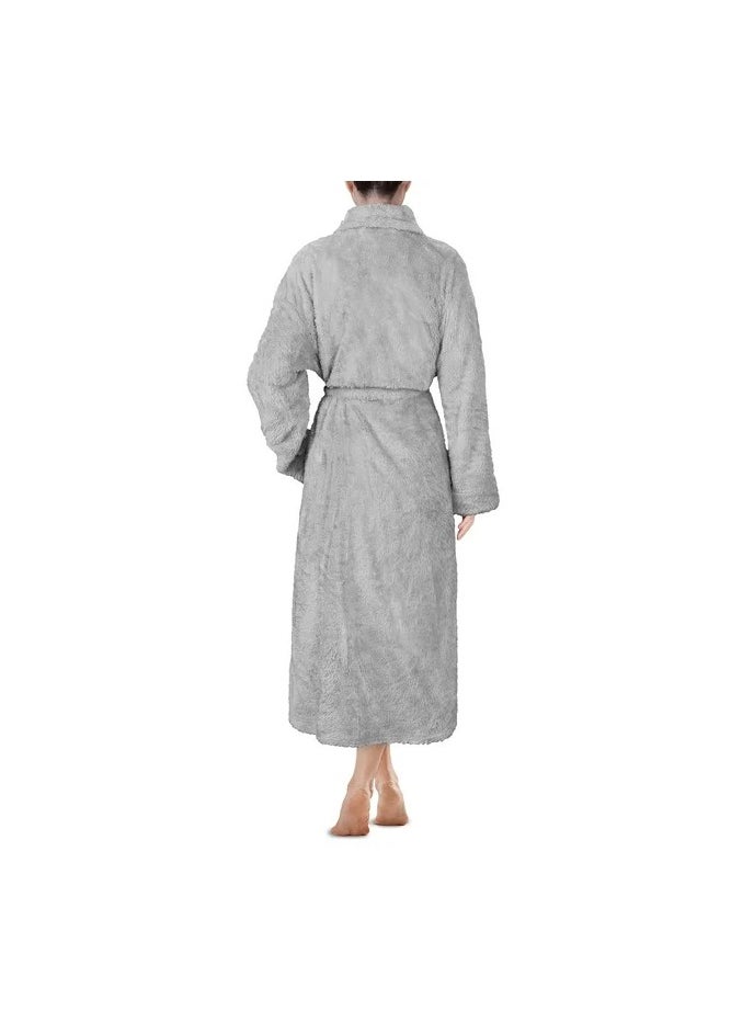 Cotton Plain Bathrobe Grey
