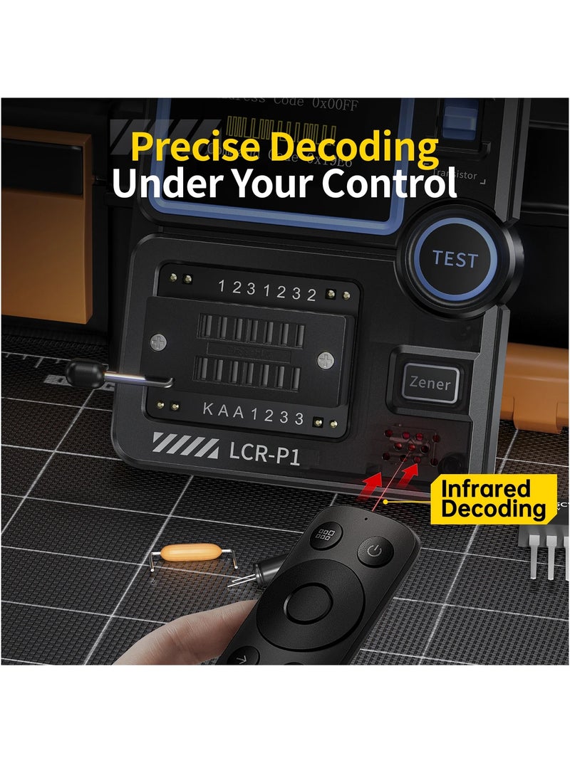 LCR-P1 Transistor Tester, Diode Triode Capacitor Resistance, LCR ESR Meter MOSFET NPN PNP SMD Multifunction Tester