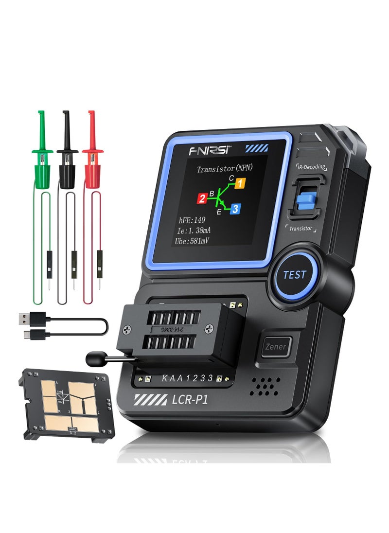 LCR-P1 Transistor Tester, Diode Triode Capacitor Resistance, LCR ESR Meter MOSFET NPN PNP SMD Multifunction Tester