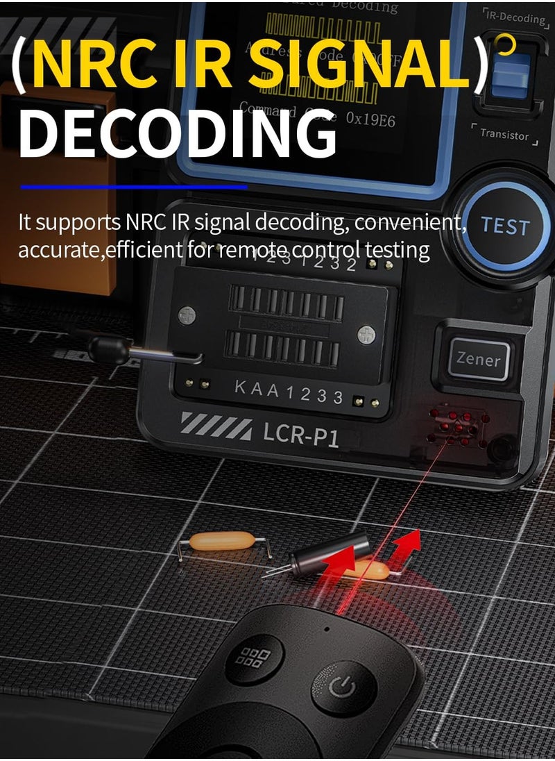 LCR-P1 Transistor Tester, Diode Triode Capacitor Resistance, LCR ESR Meter MOSFET NPN PNP SMD Multifunction Tester