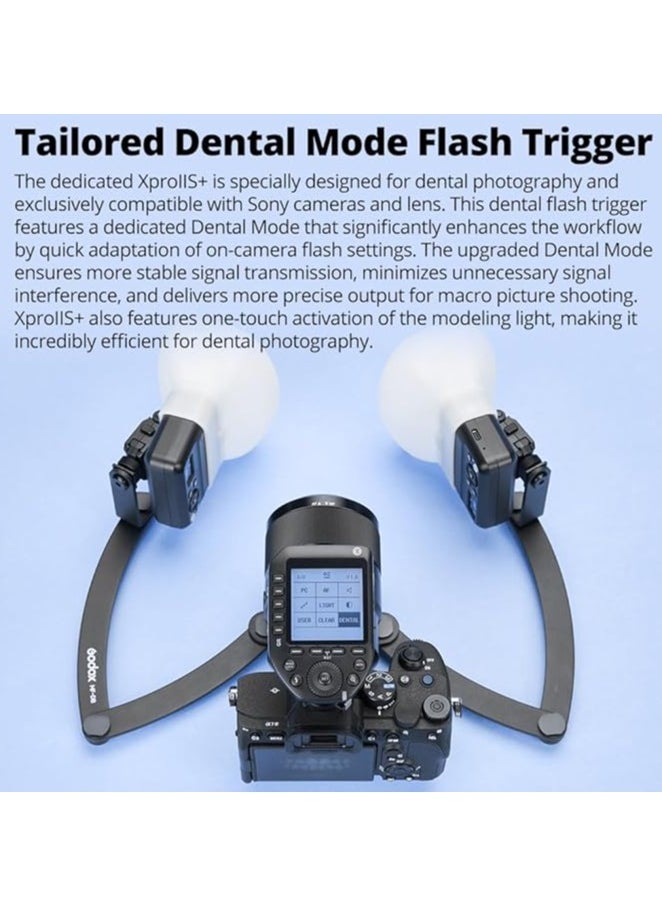 GODOX MF12-DK1 Macro Flash Kit, 2.4G Wireless Control, Dentists Mode, Built-in Lithium Battery As an Off-Camera TTL Flash, Compatible for Sony, with XproIIS Trigge + Dentists Trigger and MF-DB Stand