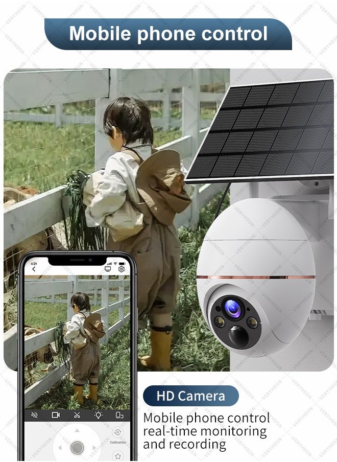 5MP Camera Wifi Outdoor Surveillance Security Camera Solar Panel Surveillance Cameras 8000mAh IP66 Wireless 2 Way Talk Detect