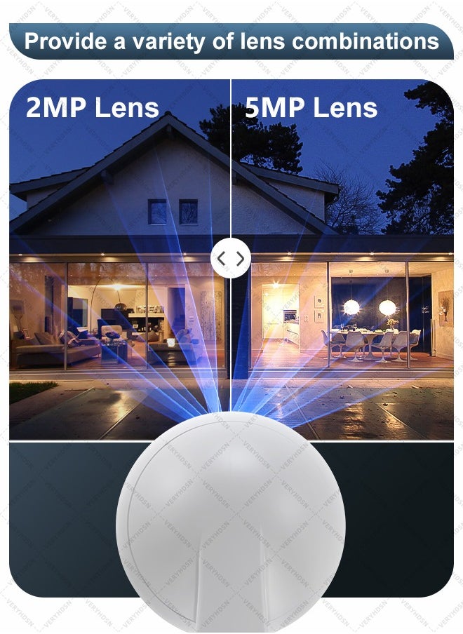 5MP Camera Wifi Outdoor Surveillance Security Camera Solar Panel Surveillance Cameras 8000mAh IP66 Wireless 2 Way Talk Detect