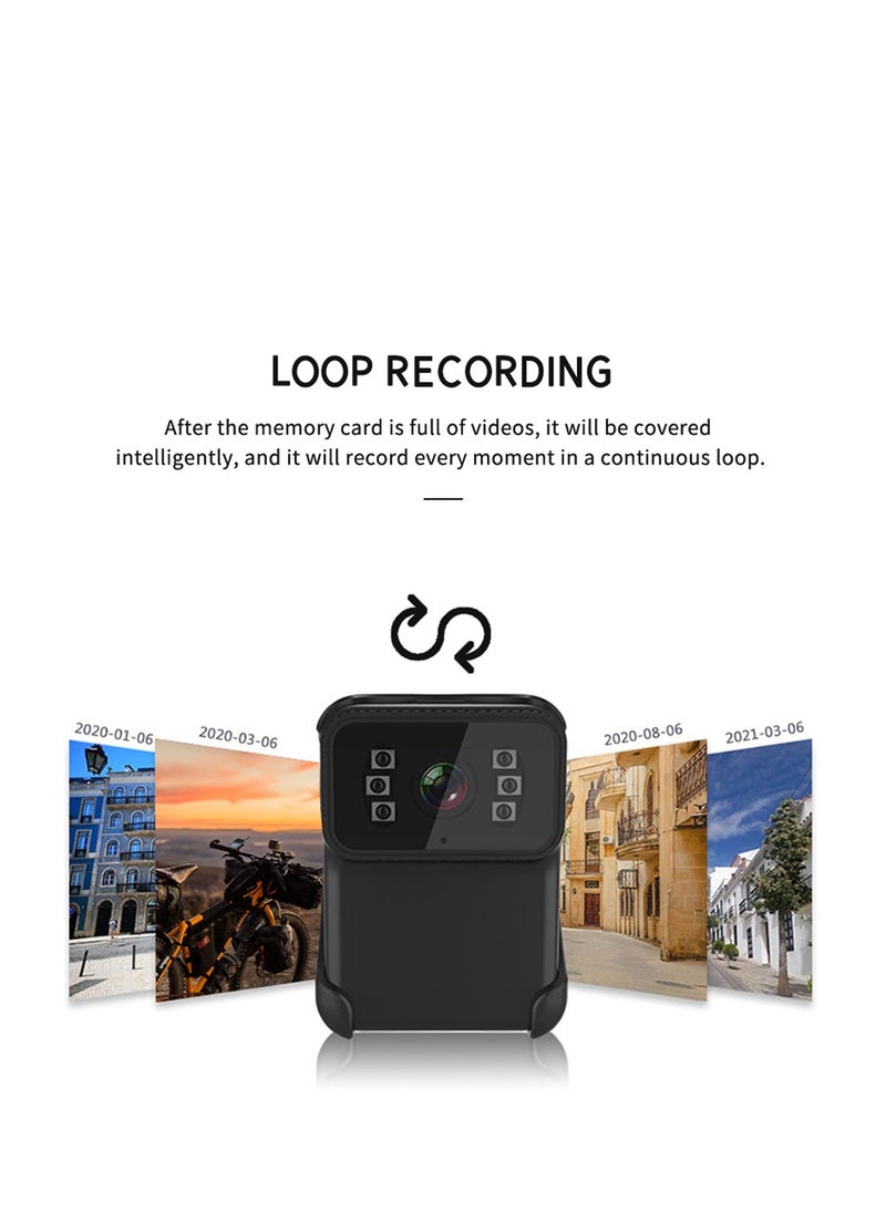 1080P Video Camera Wireless WiFi Action Camera Nigh Vision Daily Waterproof Built-in Battery Microphone with Backside Clip