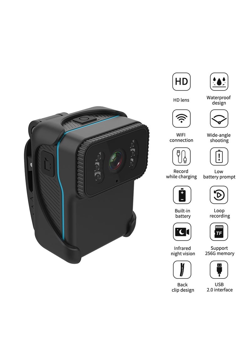 1080P Video Camera Wireless WiFi Action Camera Nigh Vision Daily Waterproof Built-in Battery Microphone with Backside Clip