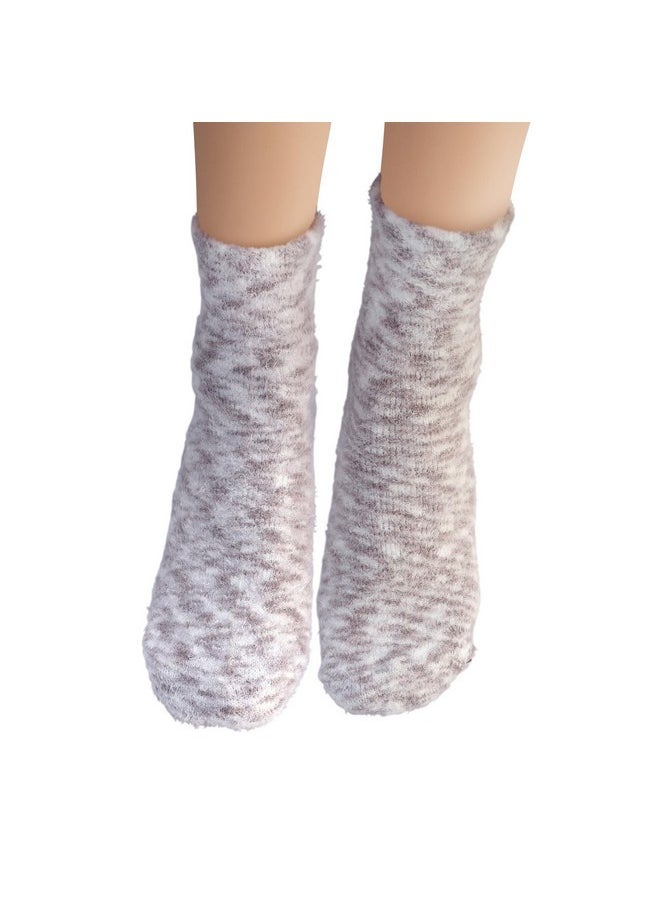 Aloe Socks - Infused W/Aloe Vera & Vitamin E - Helps Dry Feet, Cracked Heels, Calluses - Use With Lotion - Grey/Confetti (2 Pairs)