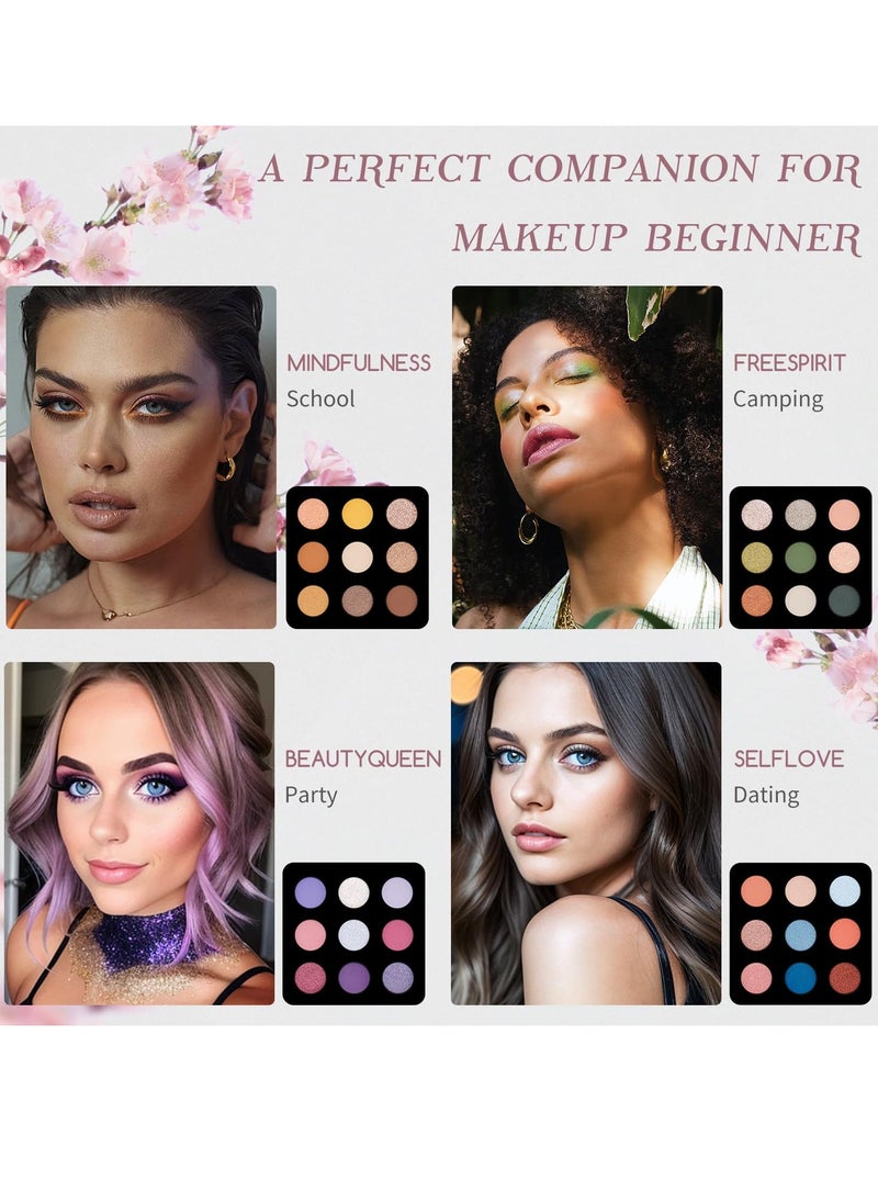 Color Nymph Makeup for Teens with Reusable Pink Handbag, All In One Girls Makeup Sets Makeup Kits for Girls Women with Eyeshadow Blushes Bronzer Highlighter Lipgloss