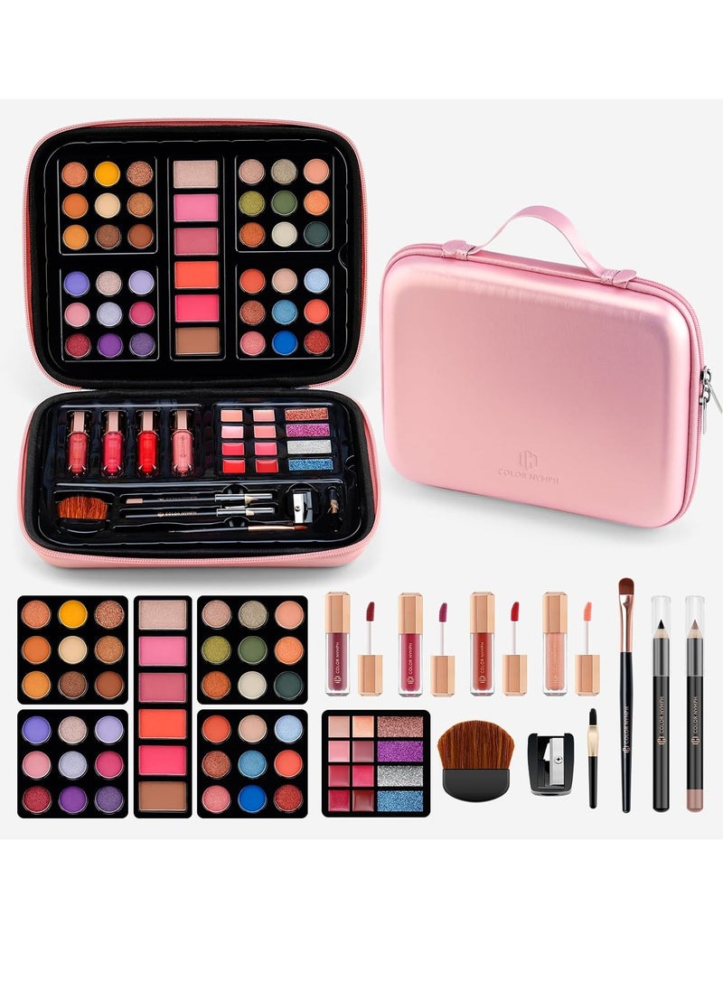 Color Nymph Makeup for Teens with Reusable Pink Handbag, All In One Girls Makeup Sets Makeup Kits for Girls Women with Eyeshadow Blushes Bronzer Highlighter Lipgloss