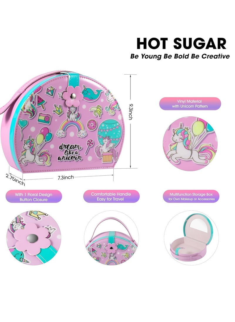 Hot Sugar Kids Makeup Kit, Girls Makeup Kit Age 4-6 7-8 10-12, Unicorn Gift for Girls Birthday Christmas (PINK)