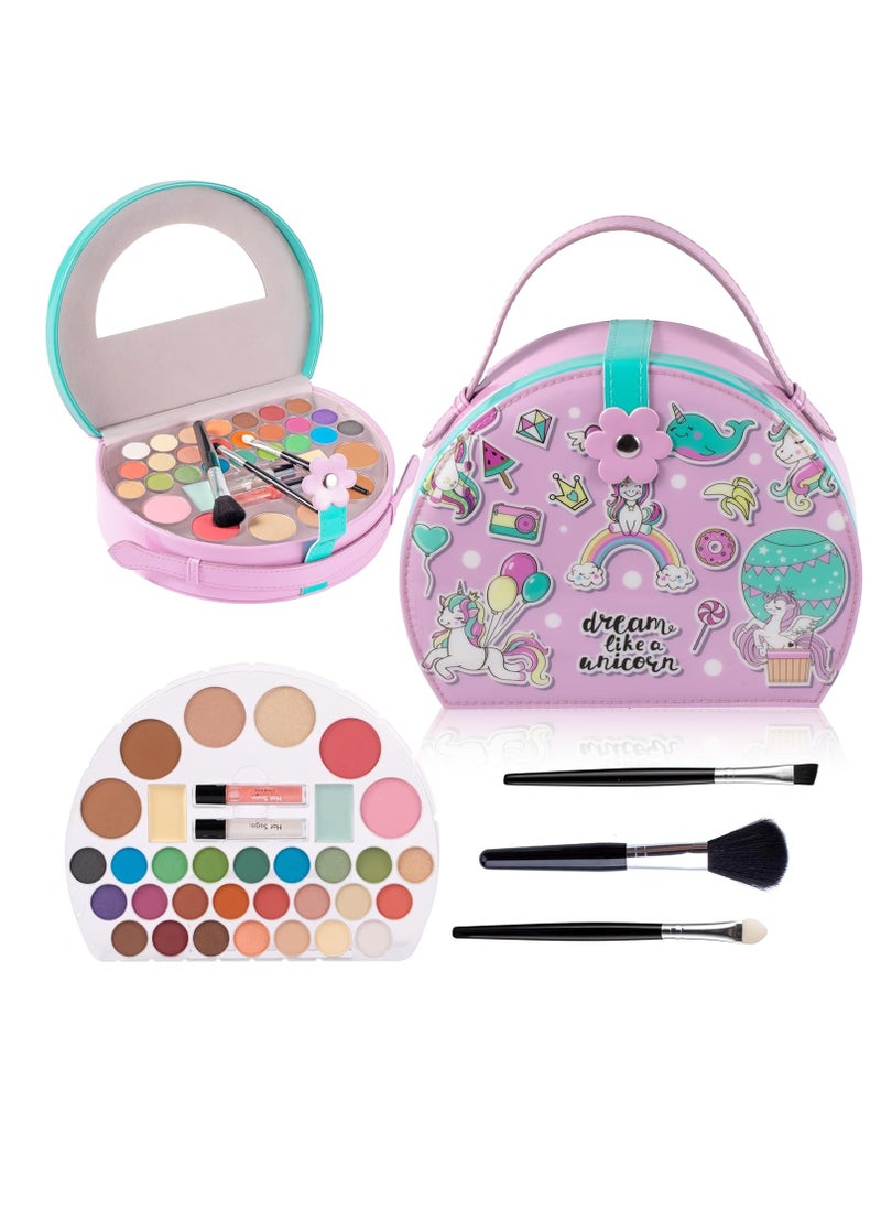 Hot Sugar Kids Makeup Kit, Girls Makeup Kit Age 4-6 7-8 10-12, Unicorn Gift for Girls Birthday Christmas (PINK)