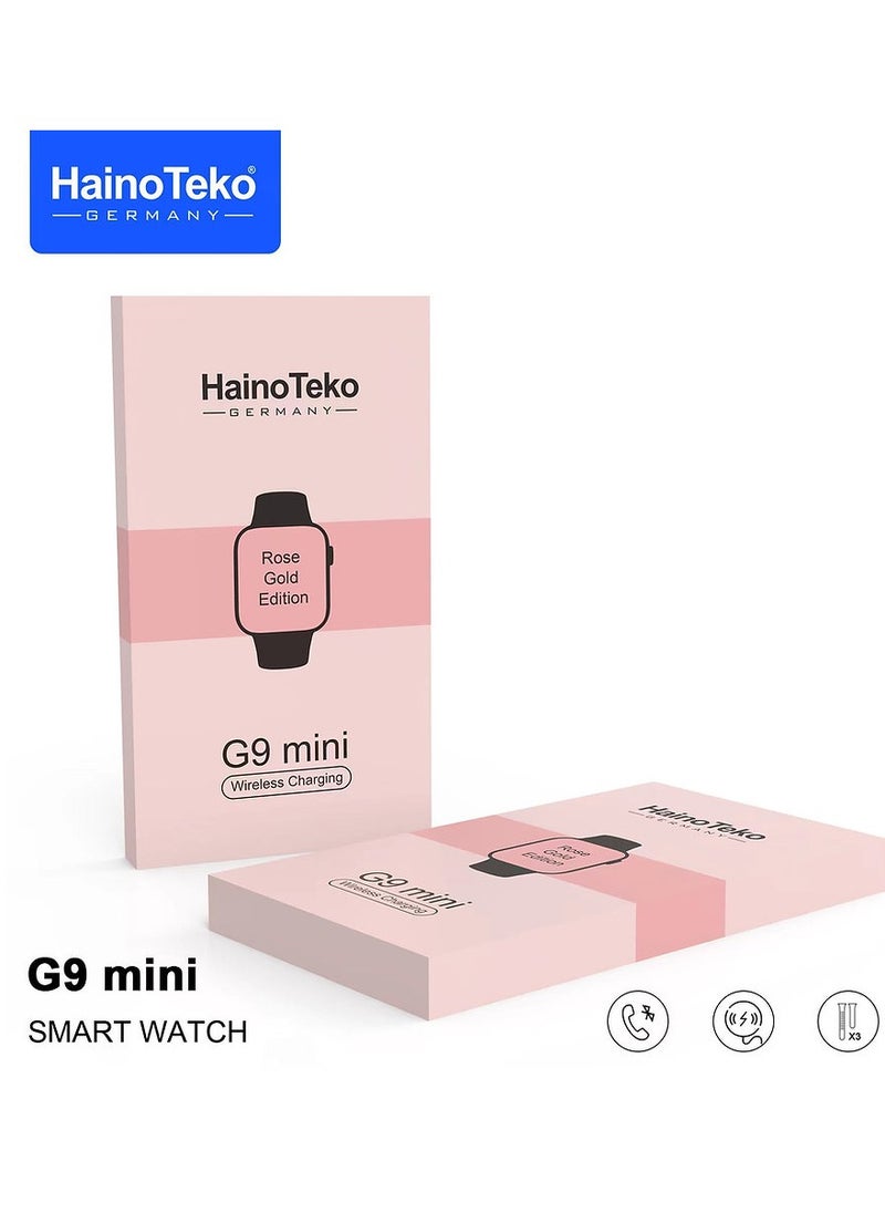 Haino Teko G9 Mini Smart Watch for Women Rose Gold Edition with 3 Pairs of Straps & FREE Bracelet