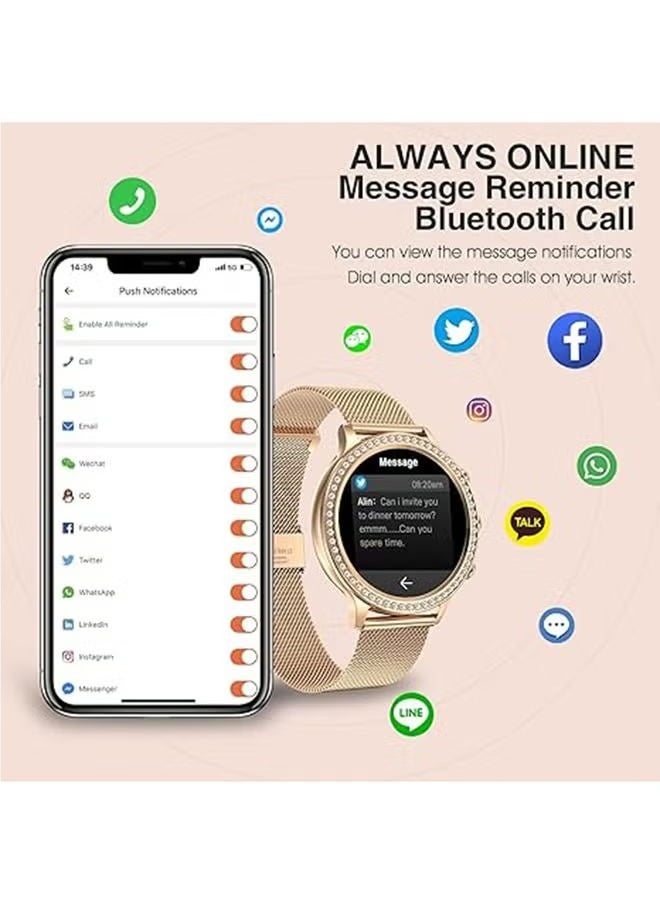 Women's Smart Watch (Answer/Make Calls) Smartwatch For Android Phones And iOS 1.32