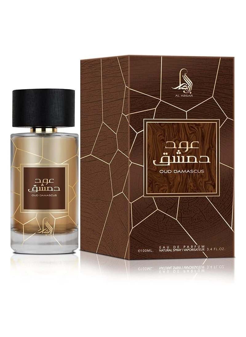 Al Absar Oud Damascus Perfume 100ML - EDP - Oriental Fragrance for Men and Women with Premium Oud and Middle Eastern Aroma