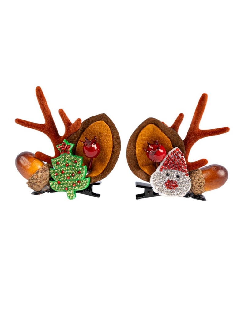 D' Daniela - 5 pairs of Christmas Hair Clips - Set W