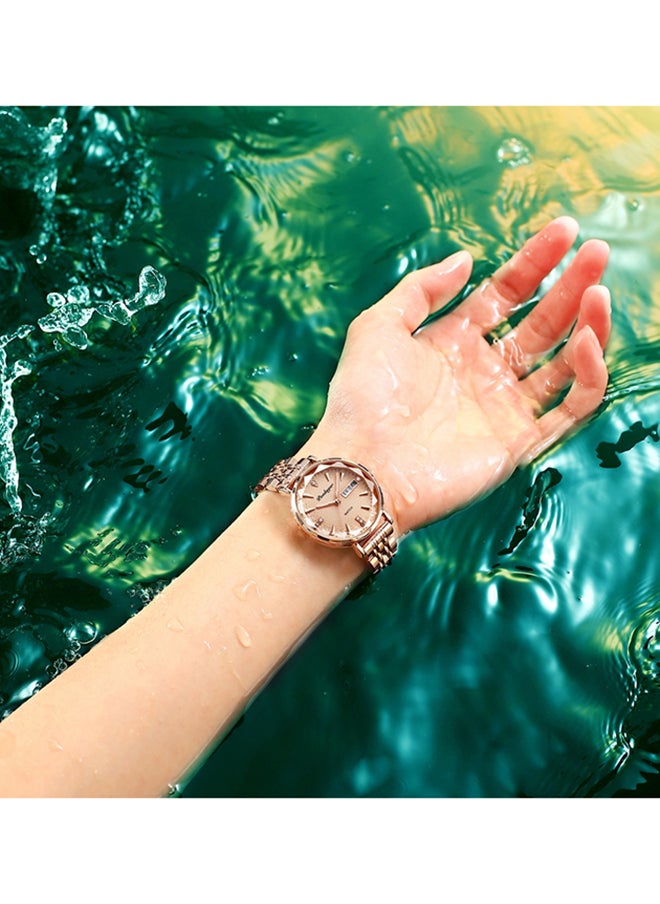 Rose Gold Colour Luminous Quartz Womens Watch - 43122