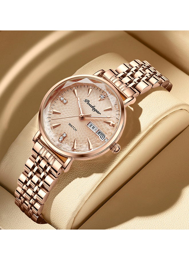 Rose Gold Colour Luminous Quartz Womens Watch - 43122