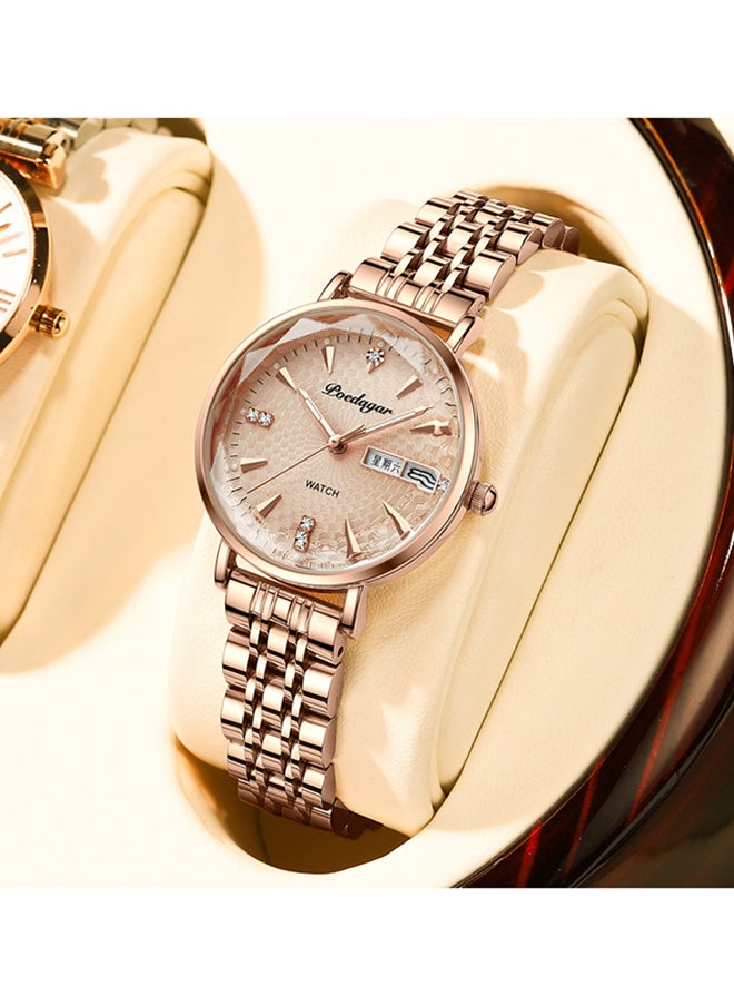 Rose Gold Colour Luminous Quartz Womens Watch - 43122