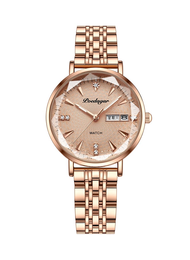 Rose Gold Colour Luminous Quartz Womens Watch - 43122