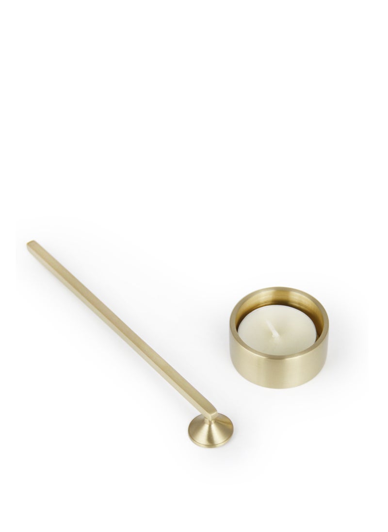 Handmade Solid Brass Tealight and Candle Snuffer Set, Elegant Candle Accessories