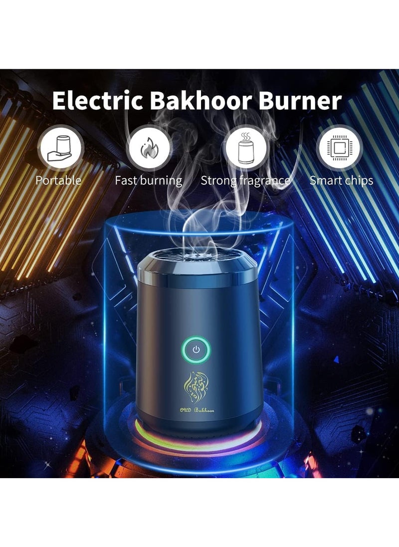 Oud Incense bukhoor burner electric Usb rechargeable best gift for home, car, office & desert camping, Portable Electronic Bakhoor Burner,Mini Incense Burner Bakhoor, Rechargeable USB Aroma Diffuser,Car Incense burner Electric Arabic Incense Holder Muslim Home Decoration, Black