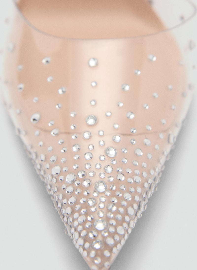 Transparent Rhinestone Pointed Toe Shoe