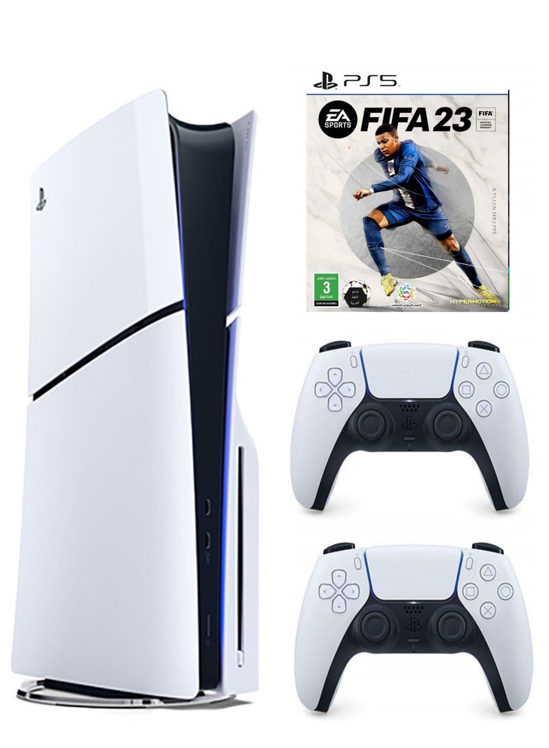 PlayStation 5 Slim Disc Console With Extra Controller and EA FIFA 23 KSA VERSION