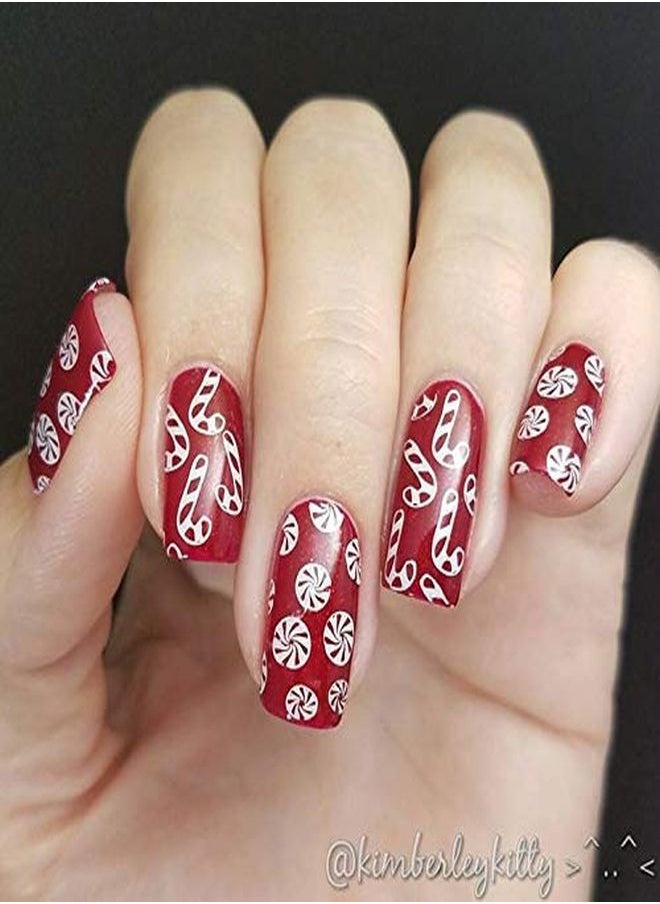 Christmas Nail Art Stamping Plates Bundle Set Winter Festival Holiday Manicure Have A Merry Christmas! Jingle All The Way
