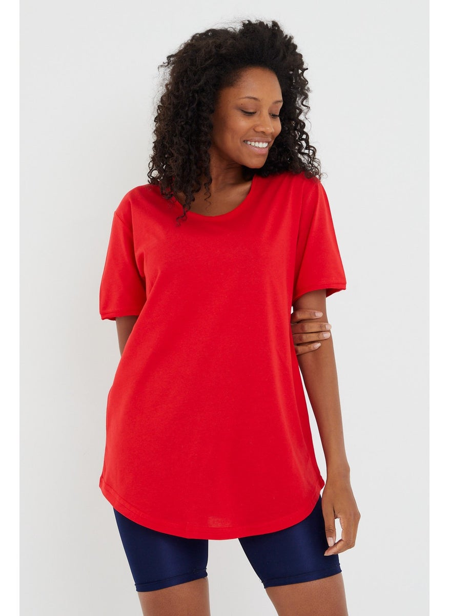 Cool Style Style Cool Women Red Dirty Collar Loose T-SHIRT-XKTCPS001R24S