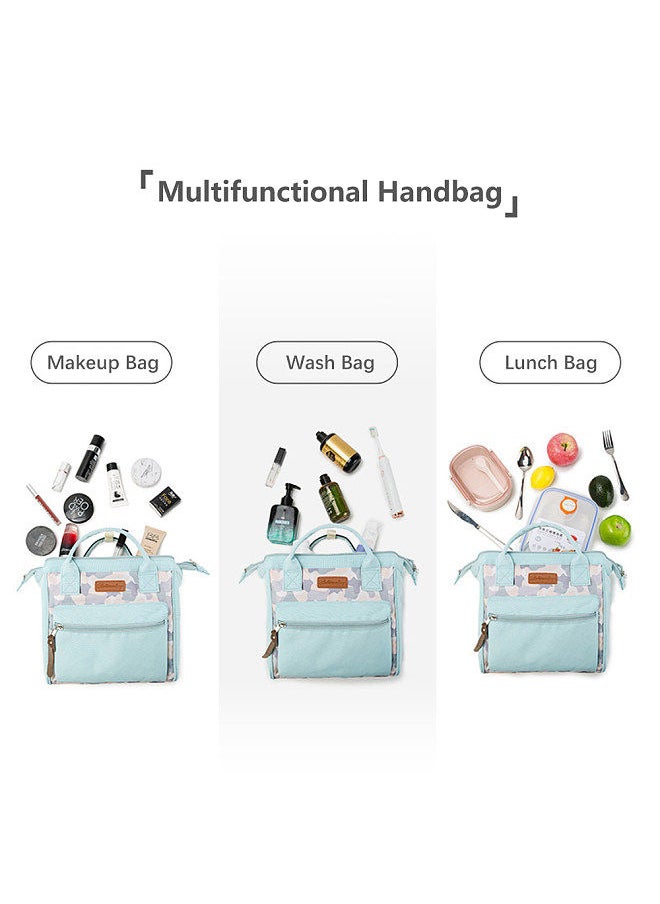 Multifunctional Diaper Bag Outdoor Travel Tote Baby Bag Handbag for Mom Water-resistant Large Capacity with Carry Handle Insulated Pocket