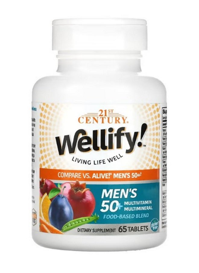 Wellify Mens 50 Multivitamin Multimineral 65 Tablets