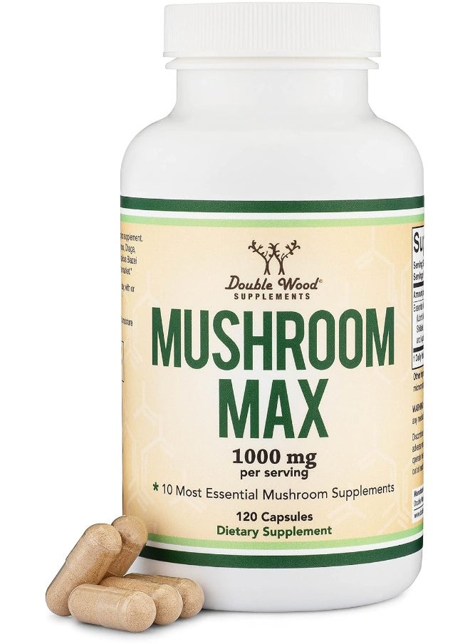 Mushroom Supplement Complex - 1,000Mg Blend Of Top 10 Essential Mushrooms Grown In The Usa