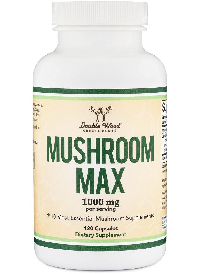 Mushroom Supplement Complex - 1,000Mg Blend Of Top 10 Essential Mushrooms Grown In The Usa