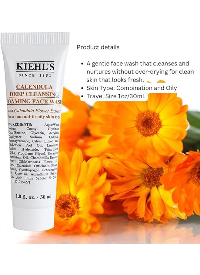 Calendula Deep Cleansing Foaming Face Wash 30ml, with Calendula Flower Extract for A Normal to Oily Skin Type