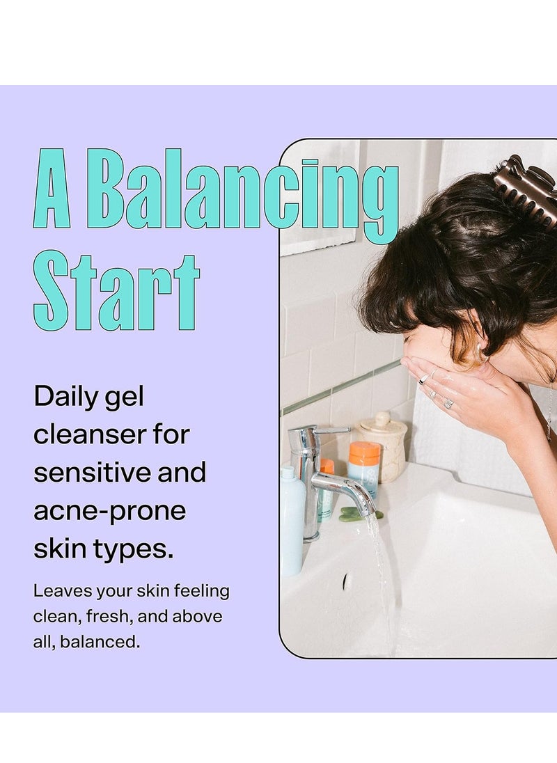 Bubble Fresh Start Gel Cleanser - Gentle Exfoliating Face Wash for Oily Skin - Formulated with Aloe Vera Juice + Caffeine to Protect and Soothe Complexion (125ml)