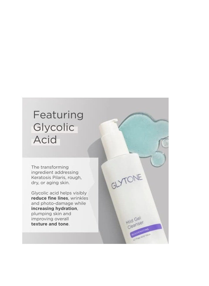 Glytone Mild Gel Cleanser - Exfoliating Face Wash for Normal to Combination Skin - With 4.7% Pure Glycolic Acid - Vegan & Fragrance-Free - 6.7 fl. oz.
