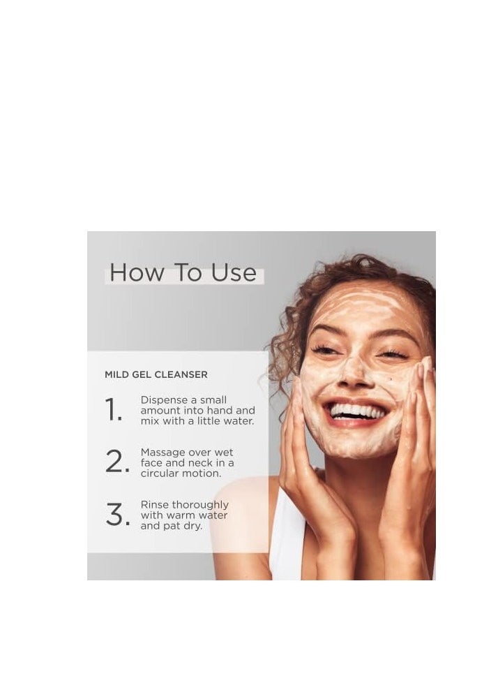 Glytone Mild Gel Cleanser - Exfoliating Face Wash for Normal to Combination Skin - With 4.7% Pure Glycolic Acid - Vegan & Fragrance-Free - 6.7 fl. oz.