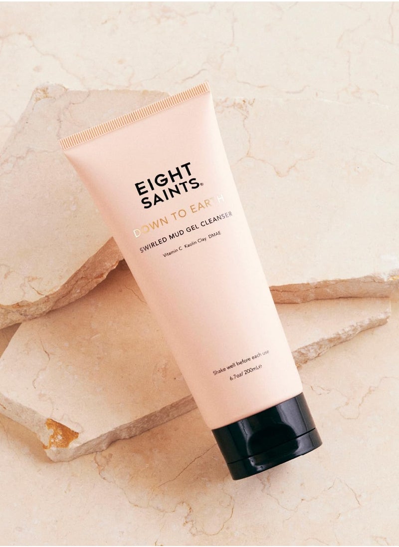 Eight Saints Down To Earth Mud Gel Face Wash, Natural and Organic, Gentle and Effective Daily Anti Aging Facial Cleanser, Makeup Remover, Nourishing and Hydrating Face Cleanser, 6.7 Ounces
