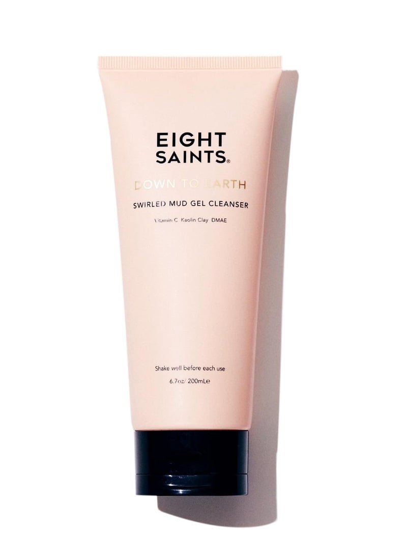 Eight Saints Down To Earth Mud Gel Face Wash, Natural and Organic, Gentle and Effective Daily Anti Aging Facial Cleanser, Makeup Remover, Nourishing and Hydrating Face Cleanser, 6.7 Ounces