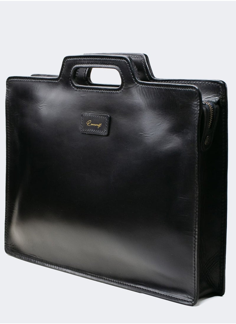 Leather Briefcase – Full-Grain Calfskin, MacBook-Compatible, Sleek Design