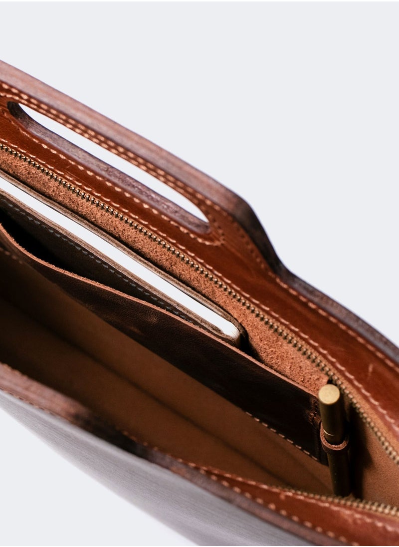 Leather Briefcase – Full-Grain Calfskin, MacBook-Compatible, Sleek Design