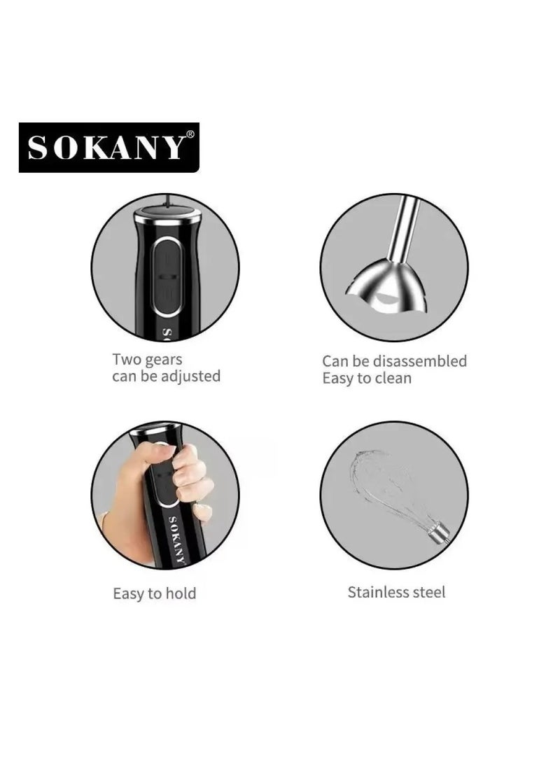 Sokany SK-1721-4 4-in-1 Multifunction Hand Blender Food Processor Electric Chopper 400W