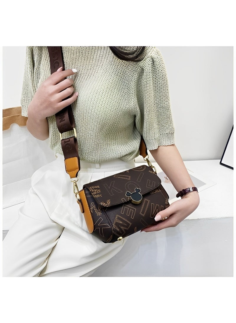 Women's Crossbody Bag Small Messenger Bag Vintage Shoulder Bag Vintage Satchel Purse with Adjustable Wide Strap