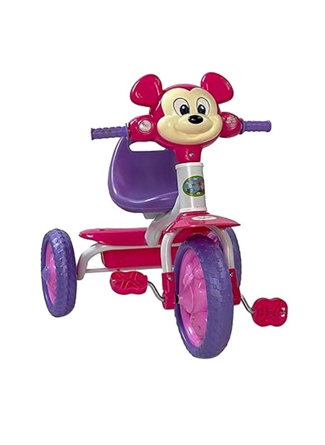 Kids Balance Bike Kids Tricycles for 1.5-4 Years, Three Wheel Tricycle For Toddlers With Sounds and Lights, 3 Wheel Baby Bicycle With Basket, Toddlers Small Trike, Pink