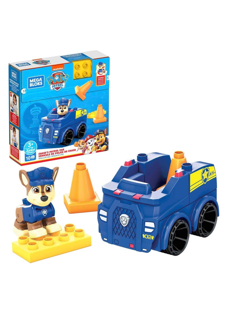 Mega Bloks Paw Patrol Chase'S Patrol Car Building Set with 1 Chase Figure