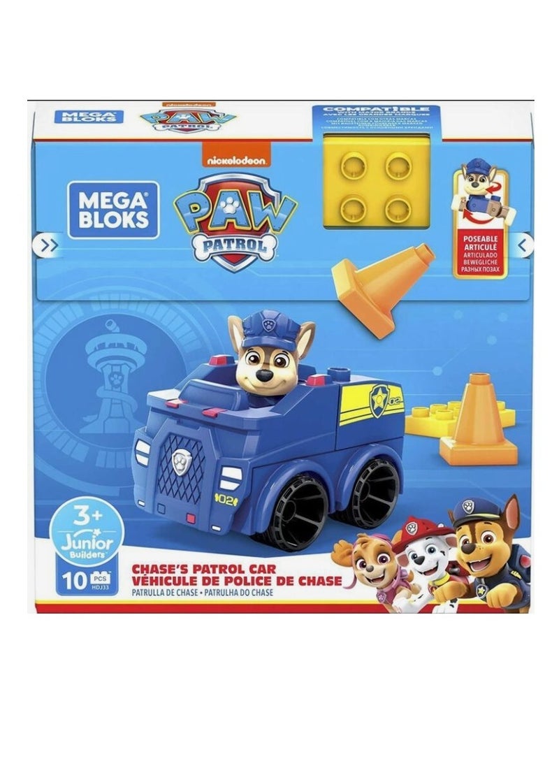 Mega Bloks Paw Patrol Chase'S Patrol Car Building Set with 1 Chase Figure