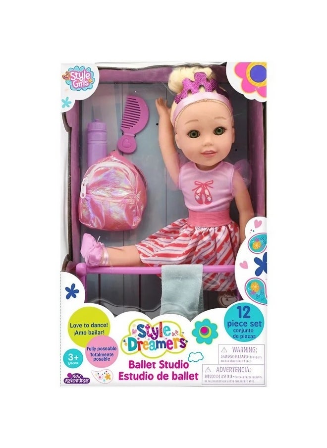 Baby Maziuna Style Dreamers Ballet Studio Doll Playset (35.56 cm)