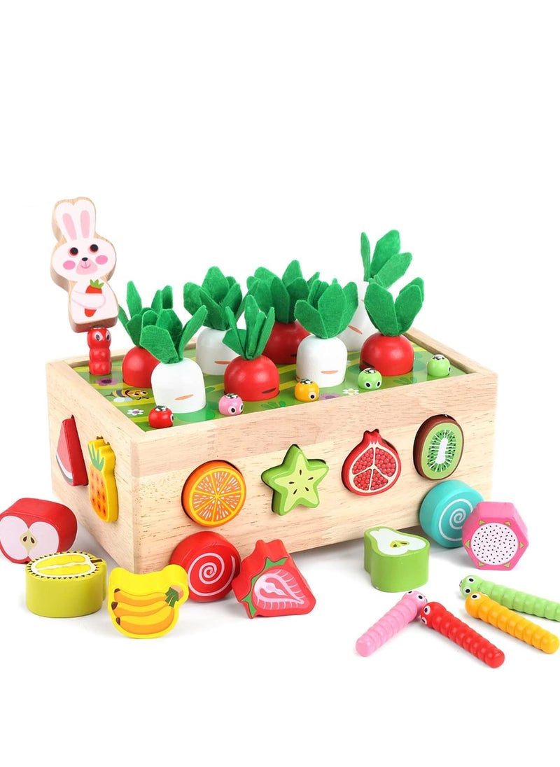 Montessori Wooden Educational Toys for Boys Girls, Shape Sorting Size Matching Toys Gifts for Kids, Wood Preschool Learning Fine Motor Skills Game